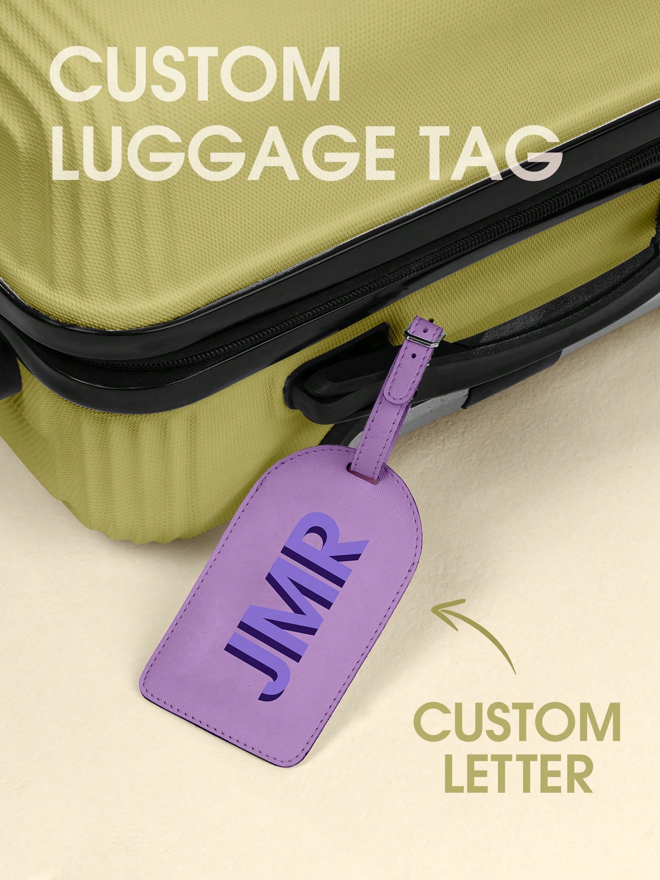 Leatherwork Letters - Gepersonaliseerde initialen bagagelabel, op maat gemaakte