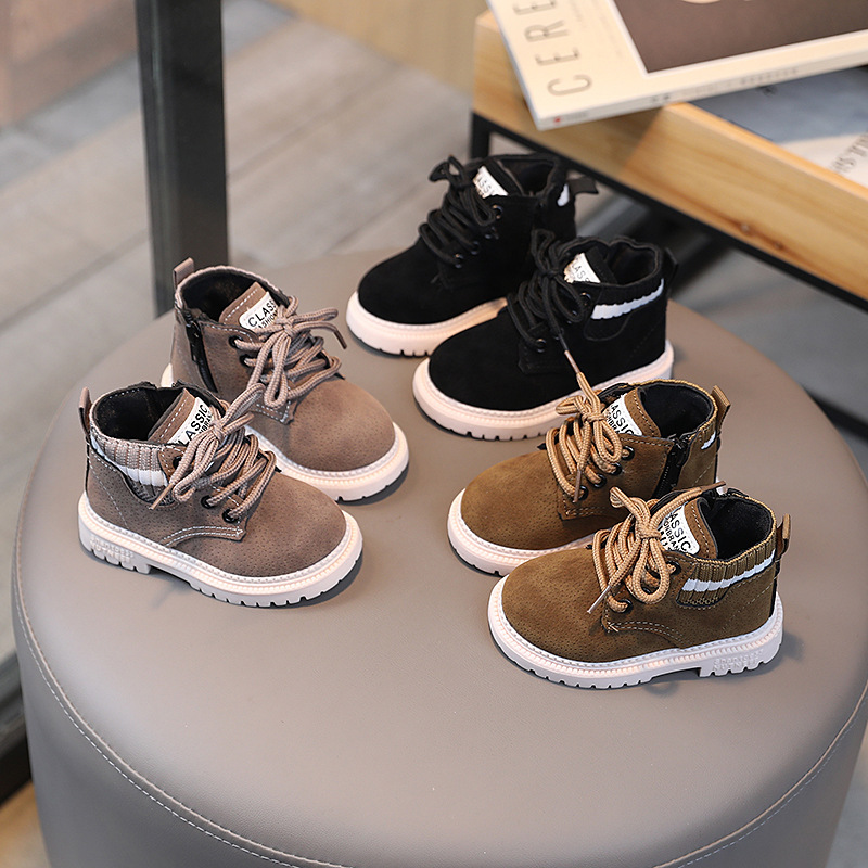 Leather Work For Kids - Herfst Winter Kinderen Retro werkstijl korte