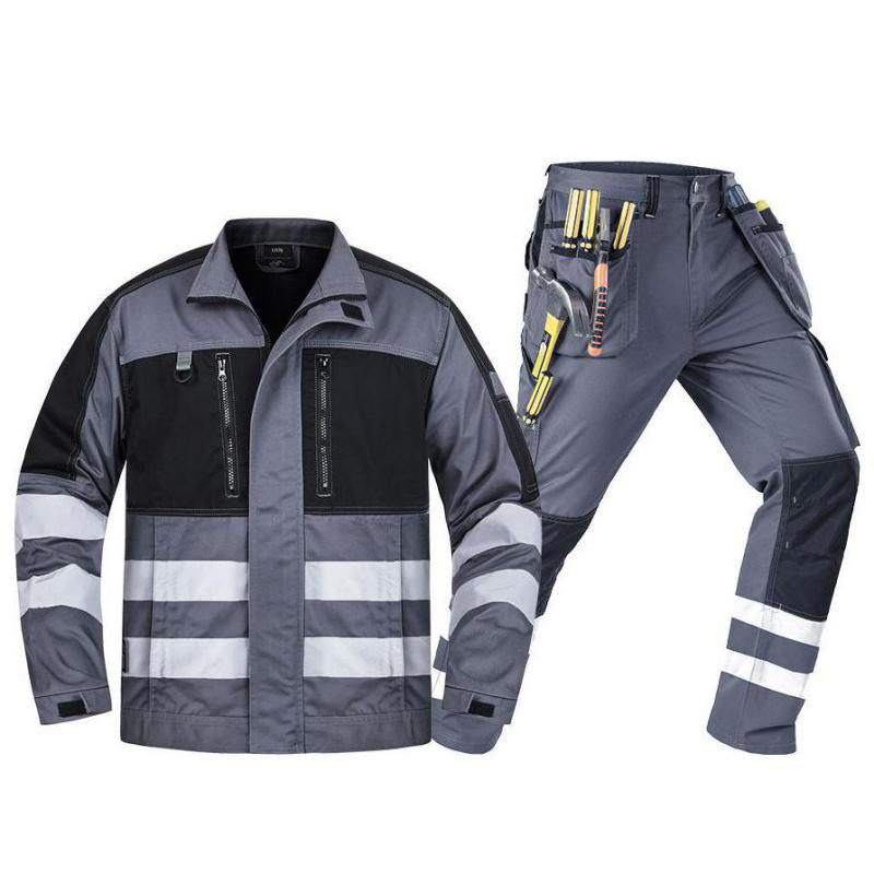 Leather Work Overalls - Multi Pocket Reflecterende Veiligheid Werkkleding Slijtvaste