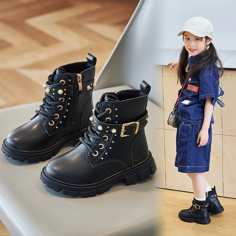 Leather Work For Kids - Herfst Winter Meisjes Fleece gevoerde warme