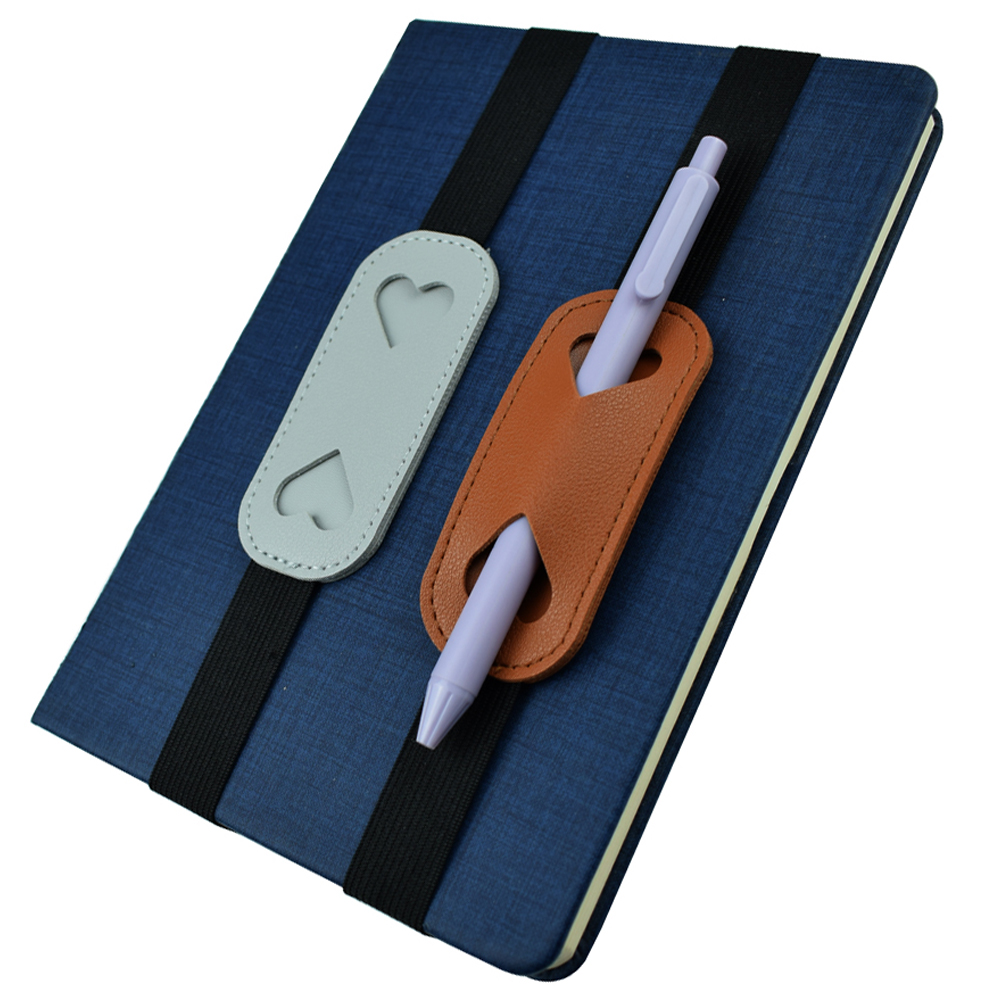 Leather Work Diary - Elastische PU lederen pennenhouderband voor notebookhoezen