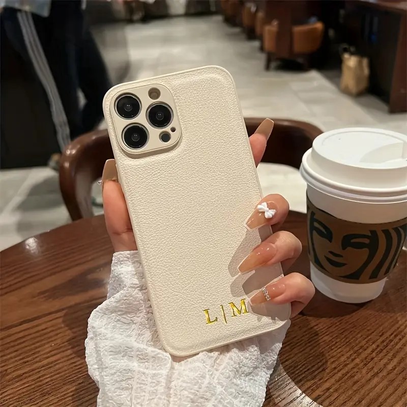 Leatherwork Letters - Gepersonaliseerde aangepaste naam case voor iPhone