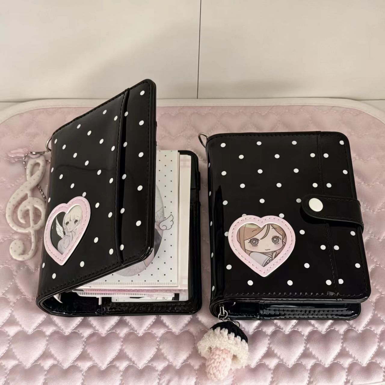 Leather Work Diary - Koreaanse stijl polkadot hart M5 PU
