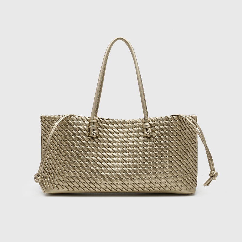 Leather Work Handbags - Designer luxe PU geweven tote bag,