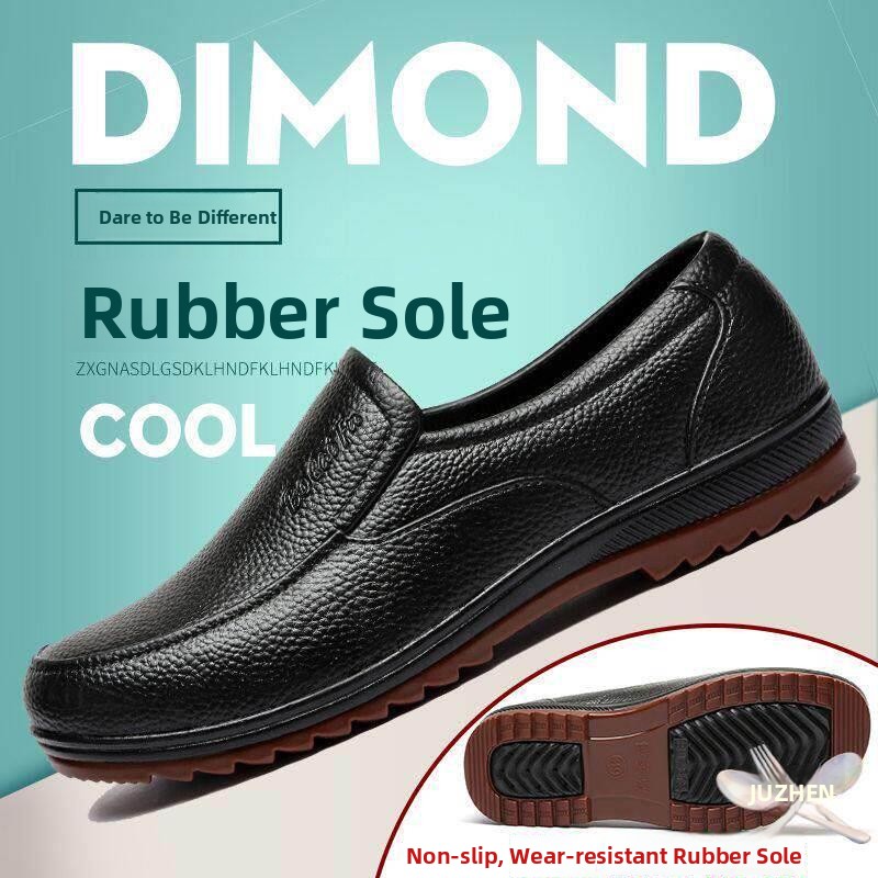 Leather Work Youtube - Heren kokschoenen van leer met antislipzool,