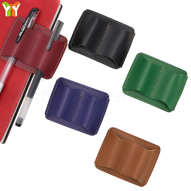 Leather Work Diary - Draagbare PU lederen pennenhouder Notebook Penclip