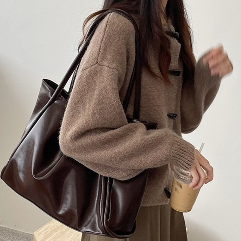 Leather Work Handbags - 2026 Dames Nieuwe Vintage Schoudertassen Dame