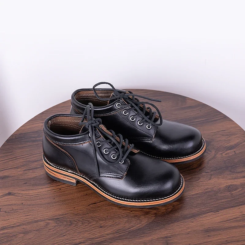 Leather Work Youtube - Zwarte Thee Kern Koeienhuid Goodyear Werklaarzen