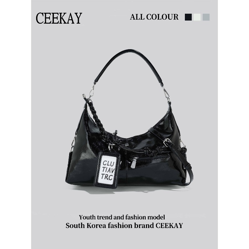 Leatherwork Letters - 2026 CEEKAY Glansleren Hobo Tas Y2K