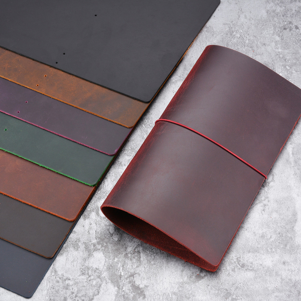 Leather Work Diary - DIY Notebook Cover Crazy Horse Leer