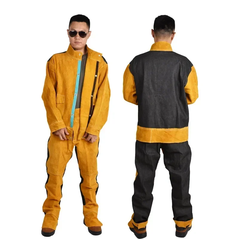 Leather Work Overalls - Veiligheidskleding op de werkplek Koeienhuid Laswerk