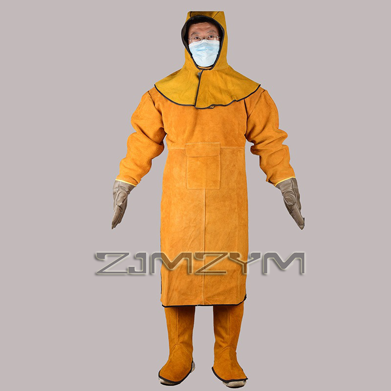 Leather Work Overalls - 1Set Elektrische Laskleding Koeienhuid Pak, Brandvertragende