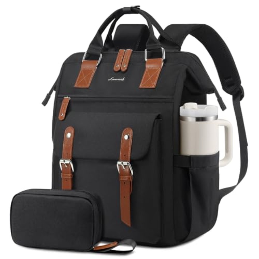 Leather Work - Laptoprugzak voor dames, laptoptas voor leraren