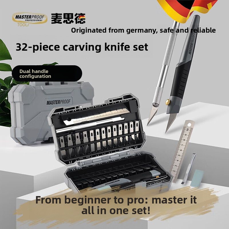 Leatherwork Hobby - 23/32-delige Exacto messenset, precisie-snijmesjes voor hobby's,