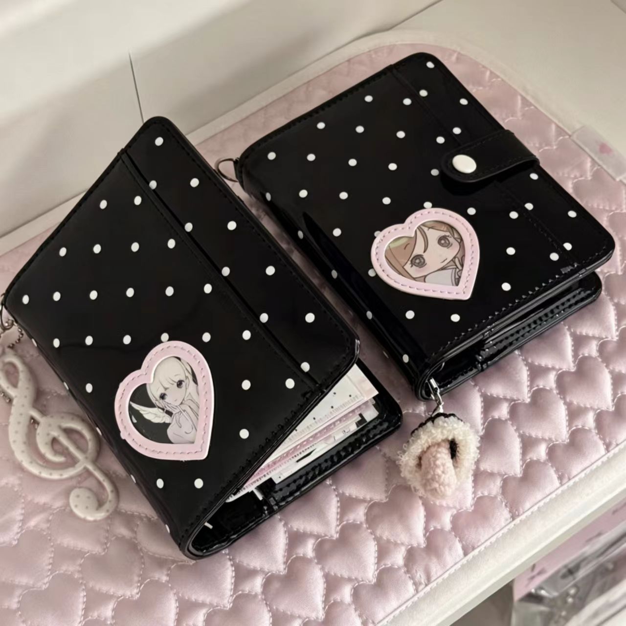 Koreaanse stijl polkadot hart  - Leather Work Diary recensie en prijs