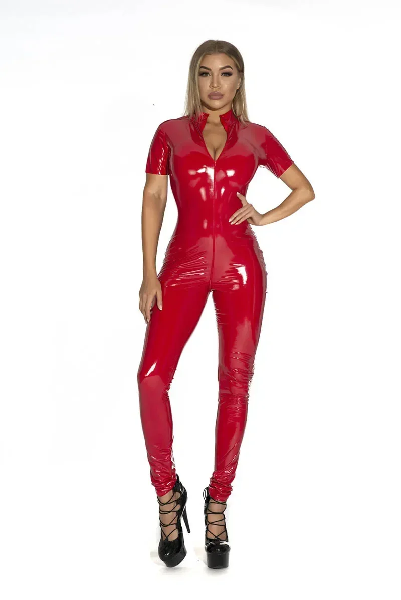 Dames wetlook glanzend PU kuns - Leather Work Overalls recensie en prijs