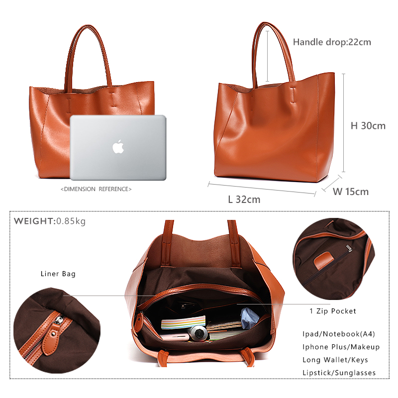 Minimalistische grote draagtas - Leather Work Handbags recensie en prijs