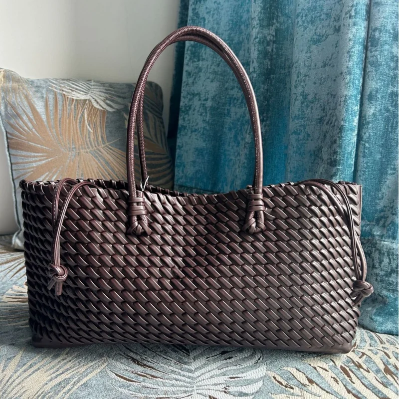 Designer luxe PU geweven tote  - Leather Work Handbags recensie en prijs