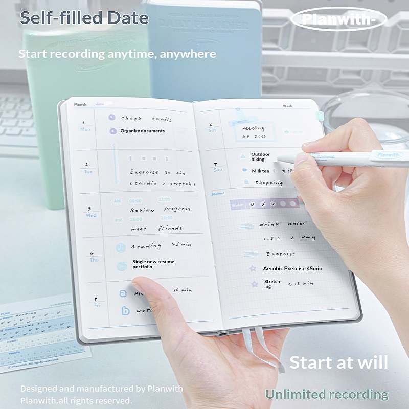 Plan met zelfgeplaatste jaarpl - Leather Work Diary recensie en prijs