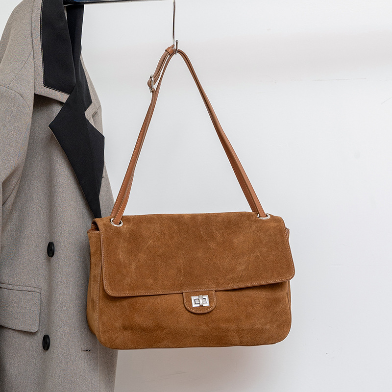 Echte suède leren schoudertas  - Leather Work Handbags recensie en prijs