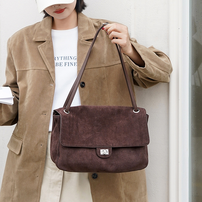 Echte suède leren schoudertas  - Leather Work Handbags recensie en prijs