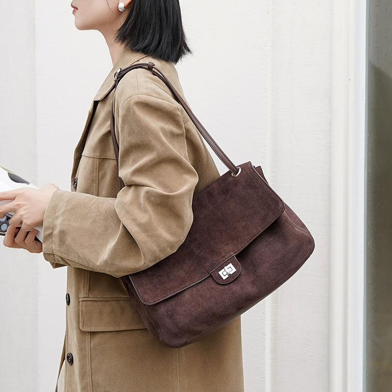 Echte suède leren schoudertas  - Leather Work Handbags recensie en prijs
